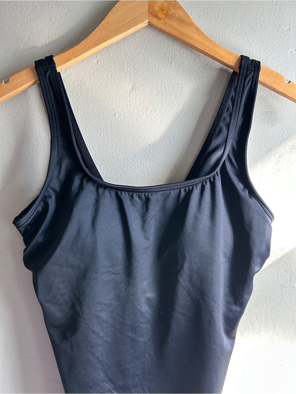 Lands' End One Piece Swimsuit Women Size 12 Black Monochrome - Picture 3 of 8